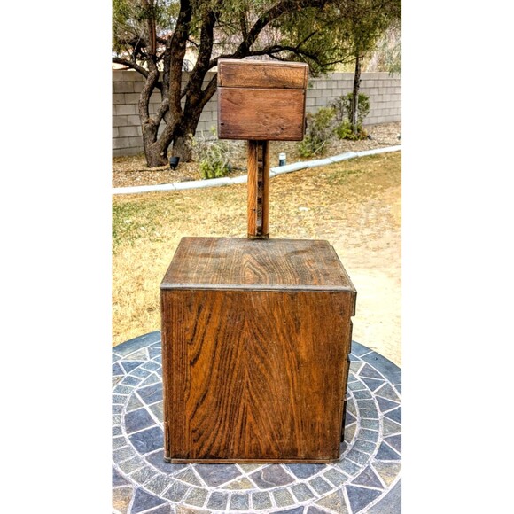 Antique Japanese Zelkova Wooden 7-Drawer Tansu Haribaku Sew/Trinket Storage Box - Picture 4 of 14